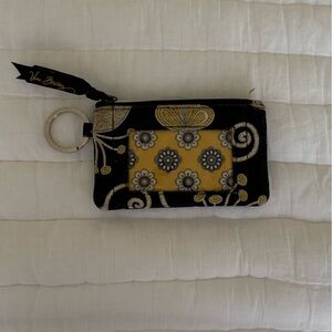 Black and yellow Patterned Keychain Wallet